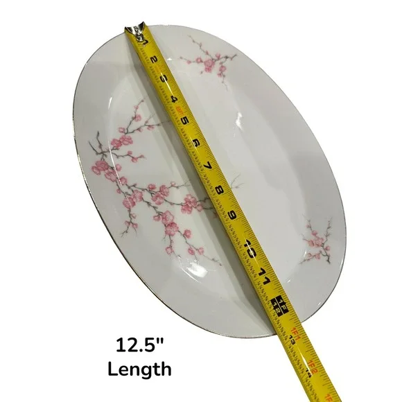 Hutschenreuther Almond Blossom Noblesse 12.5" Oval Platter Gold Trim Bavaria - Picture 4 of 6
